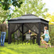 Steel Pop Up Gazebo Height Adjustable Shelter 326cm Width x 326cm Depth - Velmora