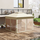 Steel Pop Up Gazebo Party Tent 336cm Width x 336cm Depth With Solar Powered LED Lights - Velmora