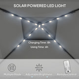 Steel Pop Up Gazebo Party Tent 336cm Width x 336cm Depth With Solar Powered LED Lights - Velmora