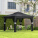 Steel Pop Up Gazebo Party Tent 336cm Width x 336cm Depth With Solar Powered LED Lights - Velmora