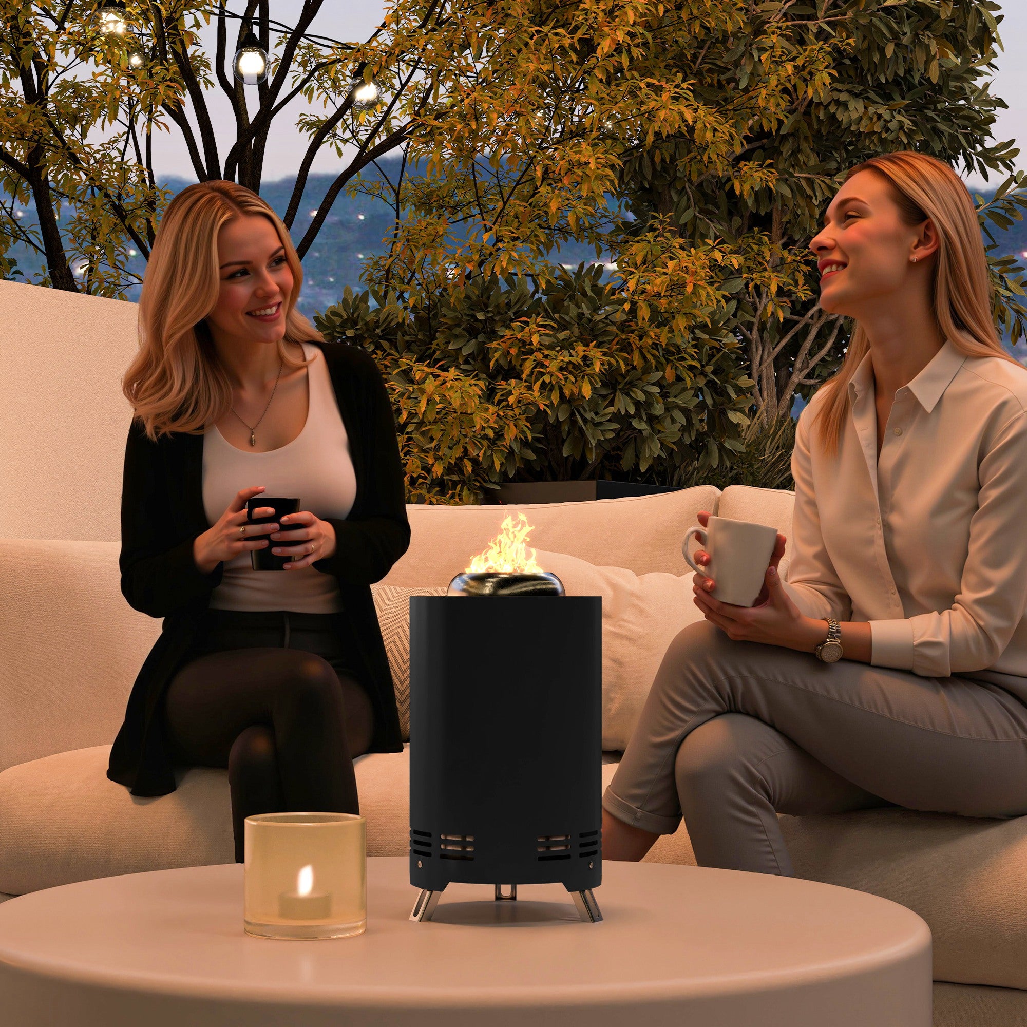Steel Portable Wood Burning Smokeless Fire Pit With Poker - Velmora