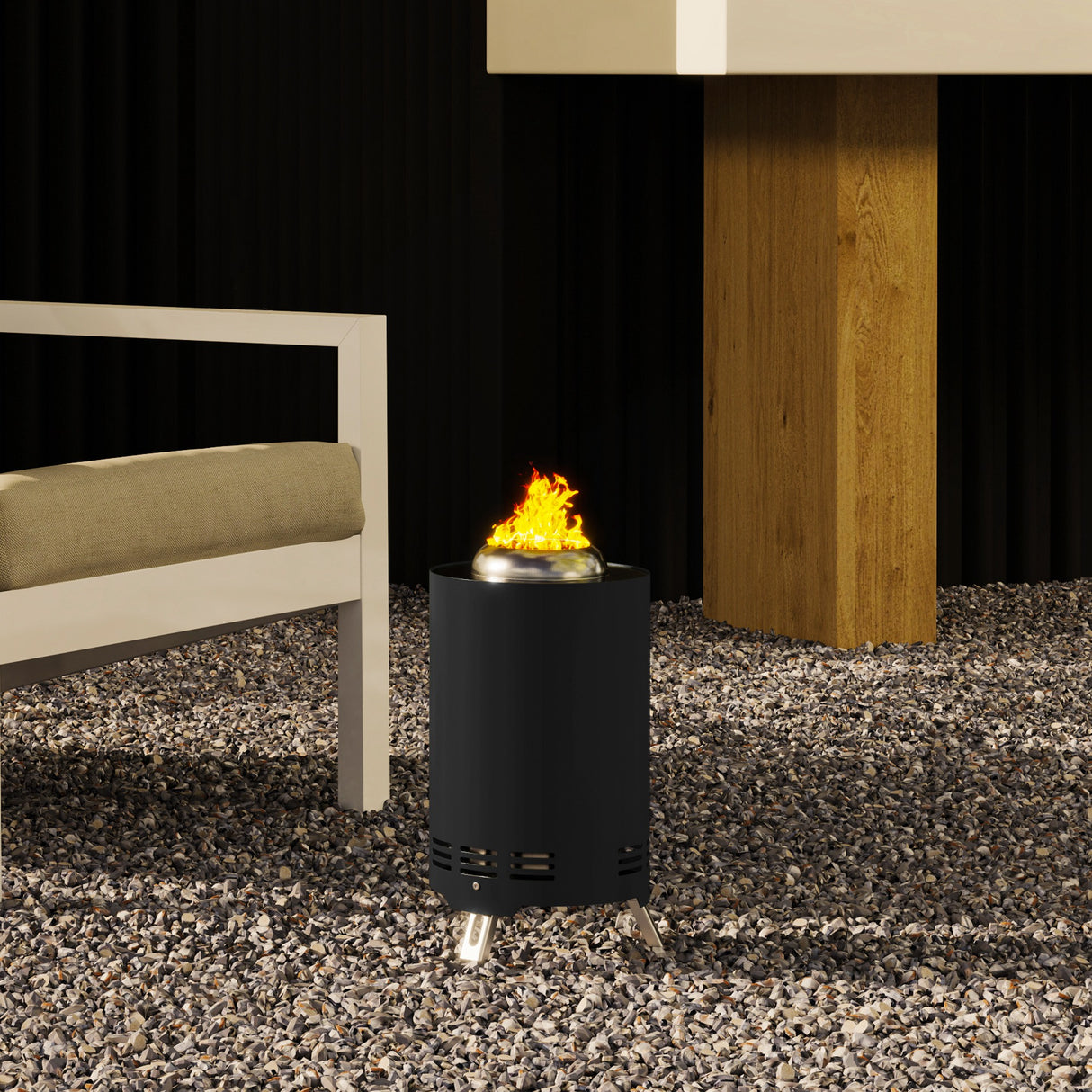 Steel Portable Wood Burning Smokeless Fire Pit With Poker - Velmora