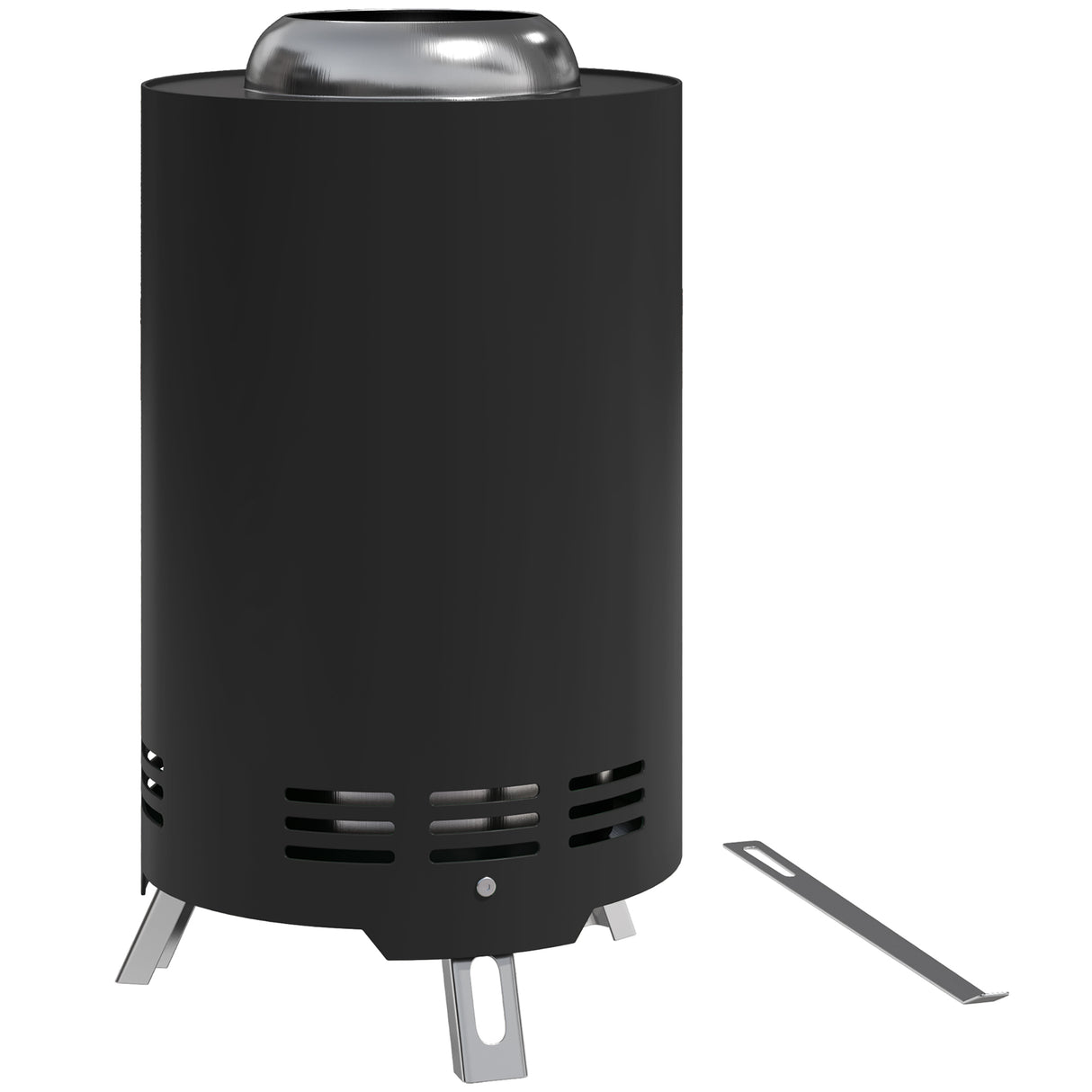 Steel Portable Wood Burning Smokeless Fire Pit With Poker - Velmora