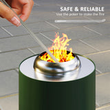 Steel Portable Wood Burning Smokeless Fire Pit With Poker - Velmora