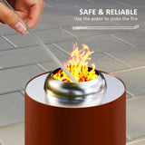 Steel Portable Wood Burning Smokeless Fire Pit With Poker - Velmora