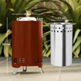 Steel Portable Wood Burning Smokeless Fire Pit With Poker - Velmora