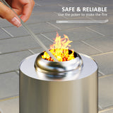 Steel Portable Wood Burning Smokeless Fire Pit With Poker - Velmora