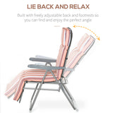 Steel Reclining Garden Sum Lounger Armchair in Set of 2 - Velmora
