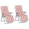 Steel Reclining Garden Sum Lounger Armchair in Set of 2 - Velmora