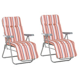 Steel Reclining Garden Sum Lounger Armchair in Set of 2 - Velmora