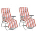 Steel Reclining Garden Sum Lounger Armchair in Set of 2 - Velmora