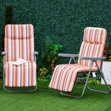 Steel Reclining Garden Sum Lounger Armchair in Set of 2 - Velmora