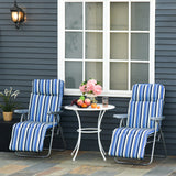 Steel Reclining Garden Sum Lounger Armchair in Set of 2 - Velmora