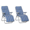 Steel Reclining Garden Sum Lounger Armchair in Set of 2 - Velmora