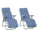 Steel Reclining Garden Sum Lounger Armchair in Set of 2 - Velmora