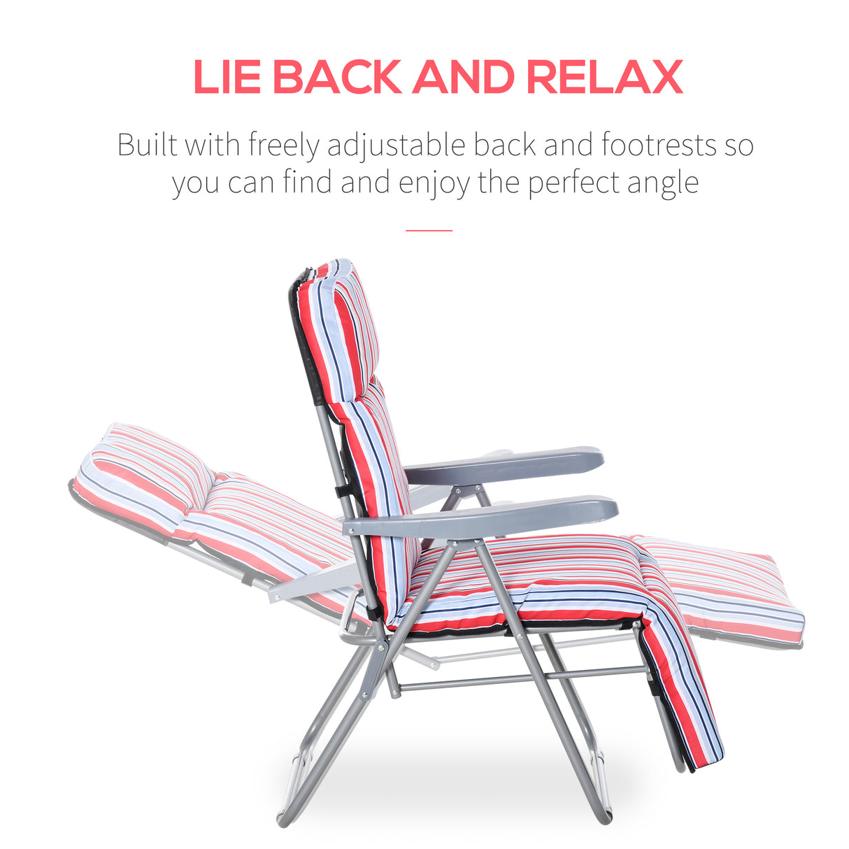Steel Reclining Garden Sum Lounger Armchair in Set of 2 - Velmora