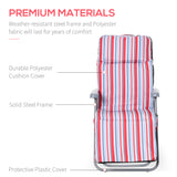 Steel Reclining Garden Sum Lounger Armchair in Set of 2 - Velmora
