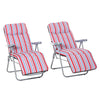 Steel Reclining Garden Sum Lounger Armchair in Set of 2 - Velmora