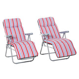 Steel Reclining Garden Sum Lounger Armchair in Set of 2 - Velmora