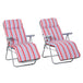 Steel Reclining Garden Sum Lounger Armchair in Set of 2 - Velmora