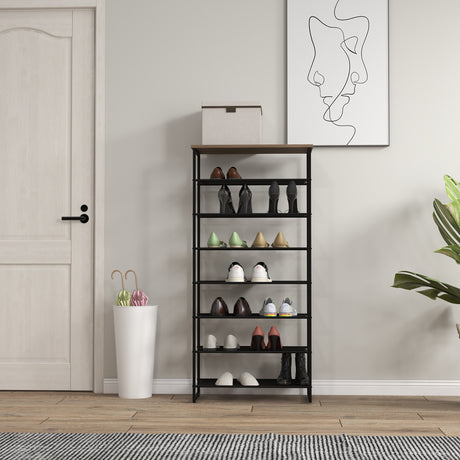 Steel Shoe Rack 60cm Wide 8 Tier - Velmora