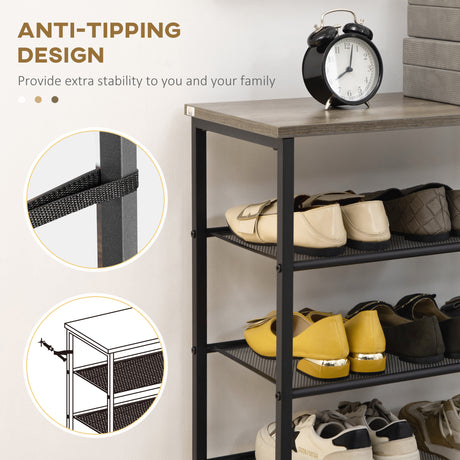Steel Shoe Rack 60cm Wide 8 Tier - Velmora
