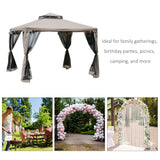 Steel Softtop Gazebo 294cm Width x 294cm Depth With Mosquito Netting - Velmora