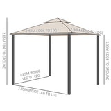 Steel Softtop Gazebo 294cm Width x 294cm Depth With Mosquito Netting - Velmora
