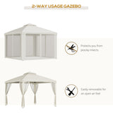 Steel Softtop Gazebo 294cm Width x 294cm Depth With Mosquito Netting - Velmora