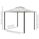 Steel Softtop Gazebo 294cm Width x 294cm Depth With Mosquito Netting - Velmora