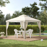 Steel Softtop Gazebo 294cm Width x 294cm Depth With Mosquito Netting - Velmora