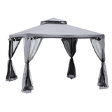 Steel Softtop Gazebo 294cm Width x 294cm Depth With Mosquito Netting - Velmora