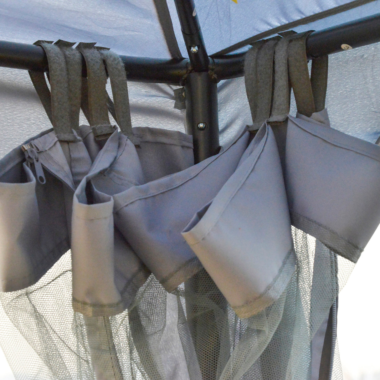 Steel Softtop Gazebo 294cm Width x 294cm Depth With Mosquito Netting - Velmora