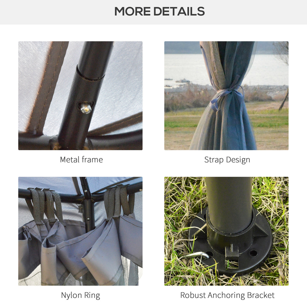Steel Softtop Gazebo 294cm Width x 294cm Depth With Mosquito Netting - Velmora