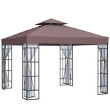 Steel Softtop Gazebo 297cm Width x 297cm Depth With Mosquito Netting - Velmora