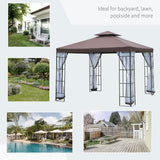Steel Softtop Gazebo 297cm Width x 297cm Depth With Mosquito Netting - Velmora