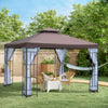 Steel Softtop Gazebo 297cm Width x 297cm Depth With Mosquito Netting - Velmora