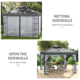 Steel Softtop Gazebo 297cm Width x 297cm Depth With Mosquito Netting - Velmora
