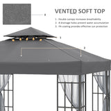 Steel Softtop Gazebo 297cm Width x 297cm Depth With Mosquito Netting - Velmora