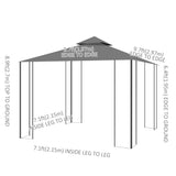 Steel Softtop Gazebo 297cm Width x 297cm Depth With Mosquito Netting - Velmora