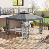 Steel Softtop Gazebo 297cm Width x 297cm Depth With Mosquito Netting - Velmora