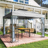 Steel Softtop Gazebo 297cm Width x 297cm Depth With Mosquito Netting - Velmora