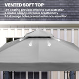 Steel Softtop Gazebo 297cm Width x 297cm Depth With Mosquito Netting - Velmora