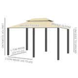 Steel Softtop Gazebo 400cm Width x 300cm Depth With Curtains - Velmora