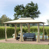 Steel Softtop Gazebo 400cm Width x 300cm Depth With Curtains - Velmora