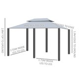 Steel Softtop Gazebo 400cm Width x 300cm Depth With Curtains - Velmora