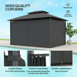 Steel Softtop Gazebo 400cm Width x 300cm Depth With Curtains - Velmora