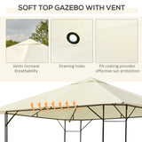 Steel Softtop Gazebo Canopy Awning Tent 297cm Width x 297cm Depth - Velmora