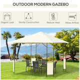Steel Softtop Gazebo Canopy Awning Tent 297cm Width x 297cm Depth - Velmora