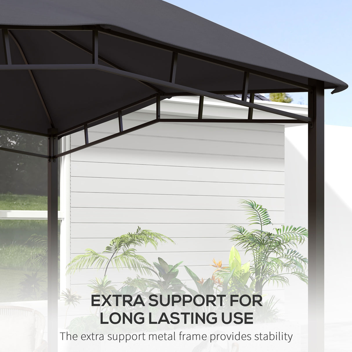 Steel Softtop Gazebo Canopy Tent 300cm Width x 300cm Depth - Velmora